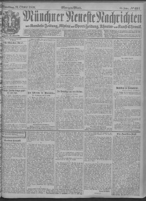 Münchner neueste Nachrichten Dienstag 20. Oktober 1908
