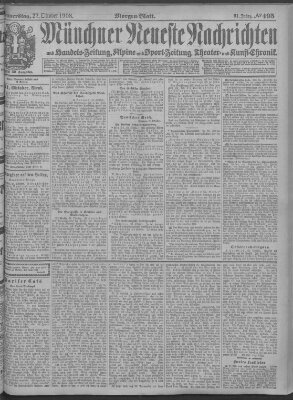 Münchner neueste Nachrichten Donnerstag 22. Oktober 1908