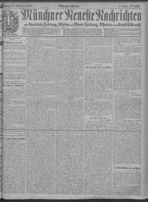 Münchner neueste Nachrichten Freitag 23. Oktober 1908