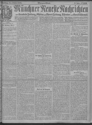 Münchner neueste Nachrichten Samstag 24. Oktober 1908