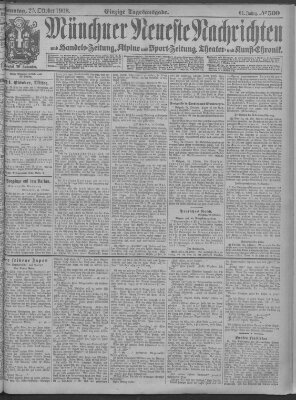 Münchner neueste Nachrichten Sonntag 25. Oktober 1908