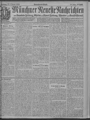 Münchner neueste Nachrichten Dienstag 27. Oktober 1908