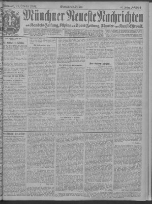 Münchner neueste Nachrichten Mittwoch 28. Oktober 1908