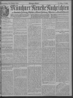 Münchner neueste Nachrichten Donnerstag 29. Oktober 1908