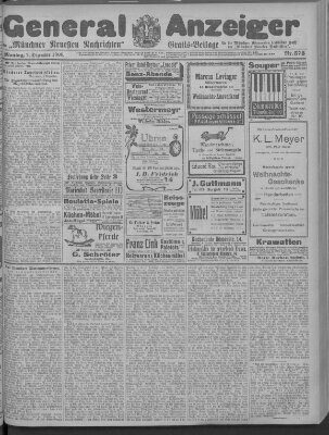 Münchner neueste Nachrichten Montag 7. Dezember 1908