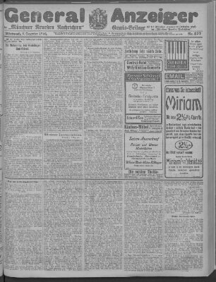 Münchner neueste Nachrichten Mittwoch 9. Dezember 1908