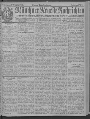 Münchner neueste Nachrichten Sonntag 13. Dezember 1908