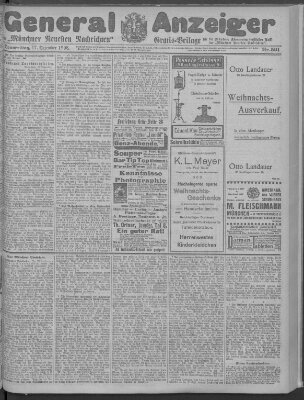 Münchner neueste Nachrichten Donnerstag 17. Dezember 1908