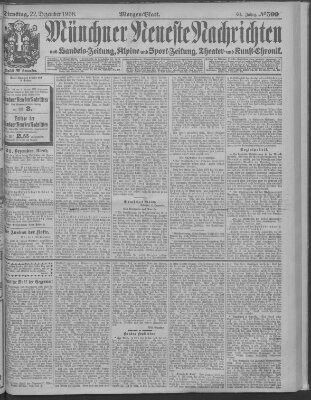 Münchner neueste Nachrichten Dienstag 22. Dezember 1908