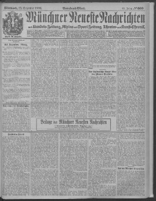 Münchner neueste Nachrichten Mittwoch 23. Dezember 1908