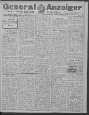 Münchner neueste Nachrichten Mittwoch 30. Dezember 1908