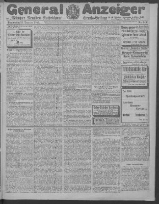 Münchner neueste Nachrichten Donnerstag 31. Dezember 1908