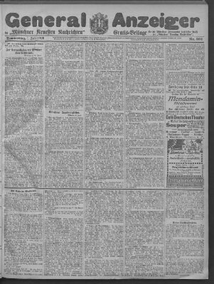 Münchner neueste Nachrichten Donnerstag 1. Juli 1909