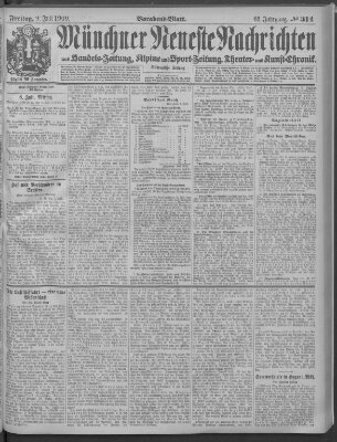 Münchner neueste Nachrichten Freitag 9. Juli 1909