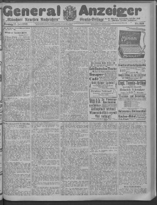 Münchner neueste Nachrichten Montag 12. Juli 1909