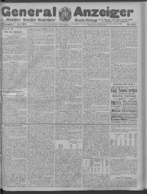 Münchner neueste Nachrichten Mittwoch 21. Juli 1909