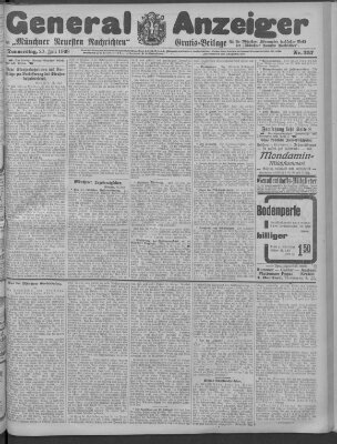 Münchner neueste Nachrichten Donnerstag 22. Juli 1909