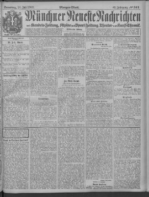 Münchner neueste Nachrichten Samstag 24. Juli 1909