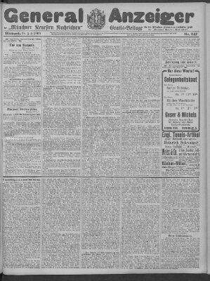 Münchner neueste Nachrichten Mittwoch 28. Juli 1909