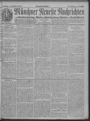 Münchner neueste Nachrichten Samstag 3. Dezember 1910