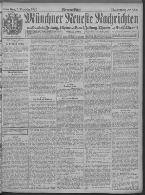 Münchner neueste Nachrichten Samstag 3. Dezember 1910