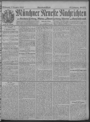 Münchner neueste Nachrichten Mittwoch 7. Dezember 1910