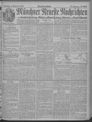 Münchner neueste Nachrichten Freitag 9. Dezember 1910