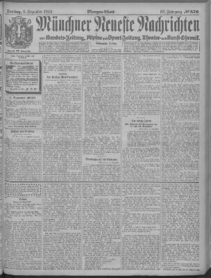 Münchner neueste Nachrichten Freitag 9. Dezember 1910