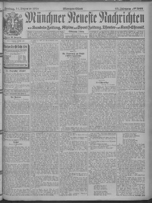 Münchner neueste Nachrichten Freitag 16. Dezember 1910