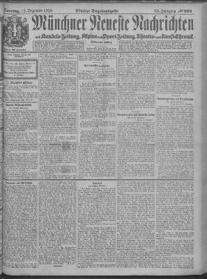 Münchner neueste Nachrichten Sonntag 18. Dezember 1910