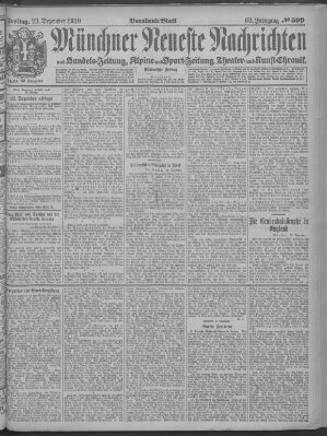 Münchner neueste Nachrichten Freitag 23. Dezember 1910