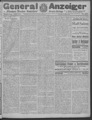 Münchner neueste Nachrichten Donnerstag 1. September 1910