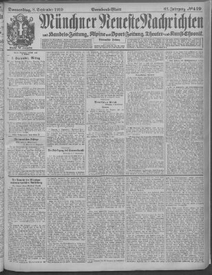 Münchner neueste Nachrichten Donnerstag 8. September 1910