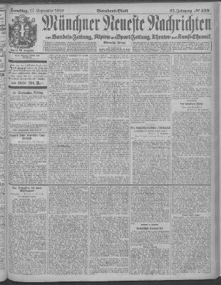 Münchner neueste Nachrichten Samstag 17. September 1910