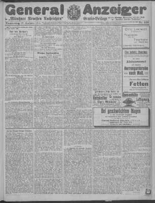 Münchner neueste Nachrichten Donnerstag 29. September 1910