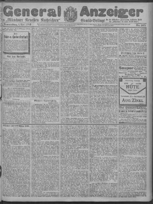 Münchner neueste Nachrichten Donnerstag 8. April 1909