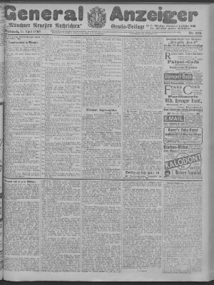 Münchner neueste Nachrichten Mittwoch 14. April 1909