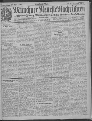 Münchner neueste Nachrichten Donnerstag 29. April 1909