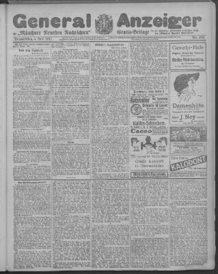 Münchner neueste Nachrichten Donnerstag 4. April 1912