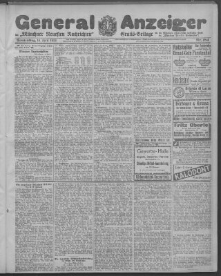 Münchner neueste Nachrichten Donnerstag 11. April 1912