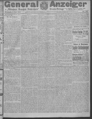 Münchner neueste Nachrichten Mittwoch 17. April 1912