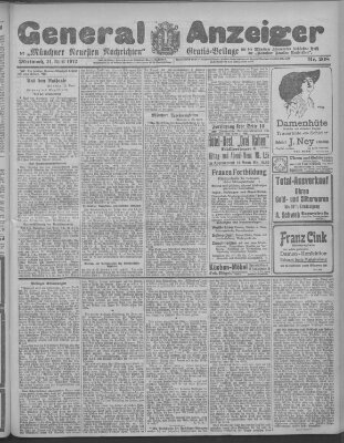 Münchner neueste Nachrichten Mittwoch 24. April 1912