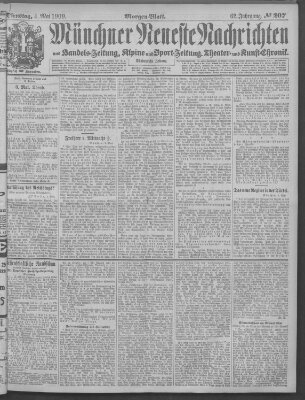 Münchner neueste Nachrichten Dienstag 4. Mai 1909