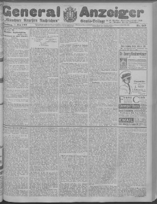 Münchner neueste Nachrichten Dienstag 11. Mai 1909