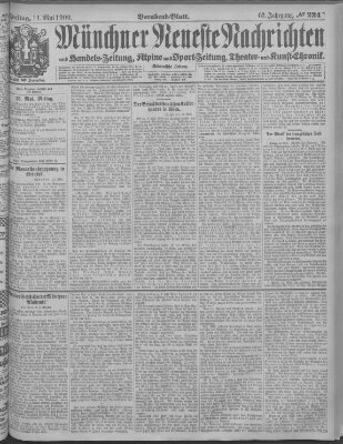 Münchner neueste Nachrichten Freitag 14. Mai 1909