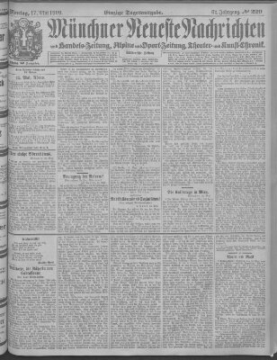 Münchner neueste Nachrichten Montag 17. Mai 1909