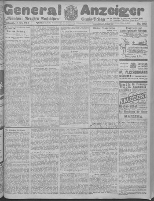 Münchner neueste Nachrichten Mittwoch 19. Mai 1909