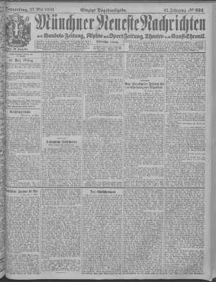 Münchner neueste Nachrichten Donnerstag 20. Mai 1909