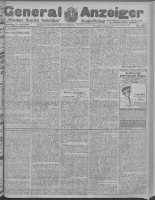 Münchner neueste Nachrichten Samstag 22. Mai 1909