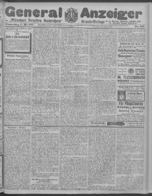 Münchner neueste Nachrichten Donnerstag 27. Mai 1909